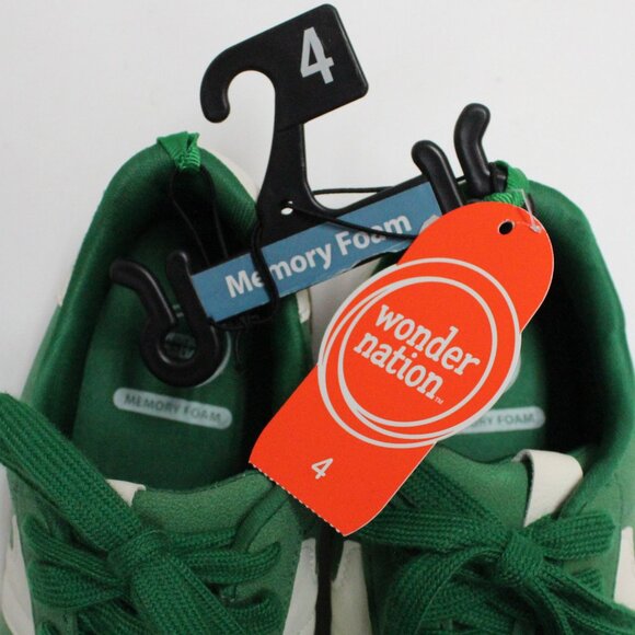 Wonder Nation Boy's Green & White Lace Up Non Marking Sneaker Tennis Shoes - Picture 4 of 13
